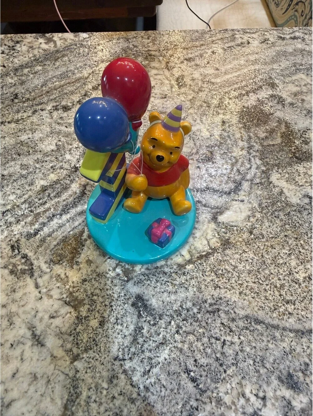 Ceramic Disney Winnie the Pooh First Birthday Cake Topper Figurine